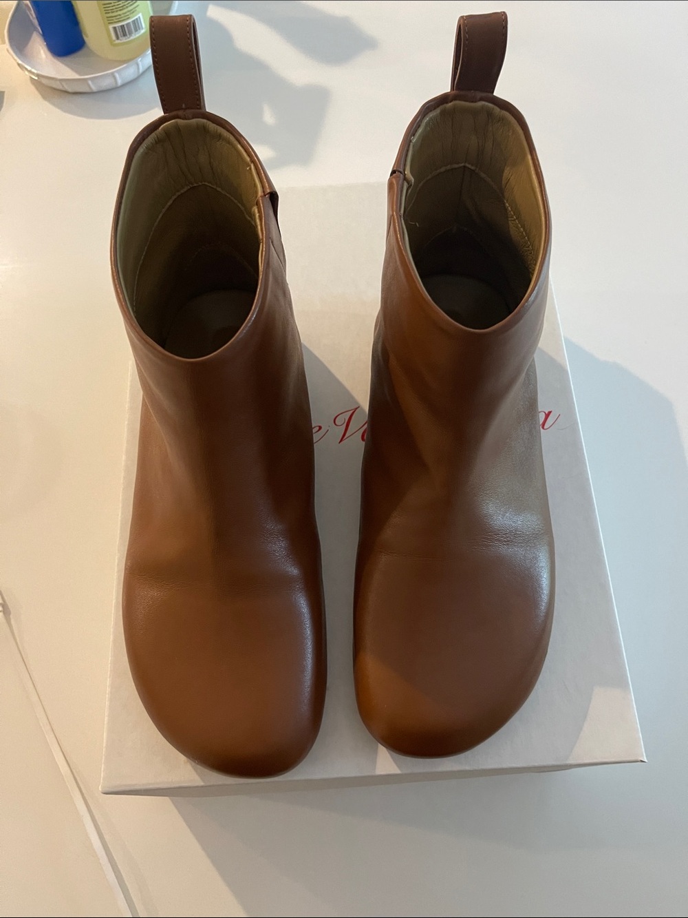Beatrice Valenzuela Brown Leather Ankle Booties
